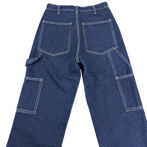 JOHN GALT Brandy Melville Ariana High Rise Loose Carpenter Jeans Sz Small Blue - Picture 8 of 9